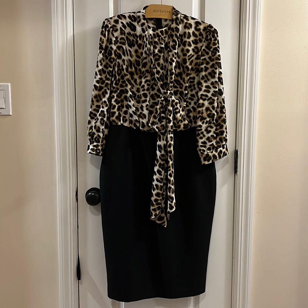 New York & Company Leopard and black dress